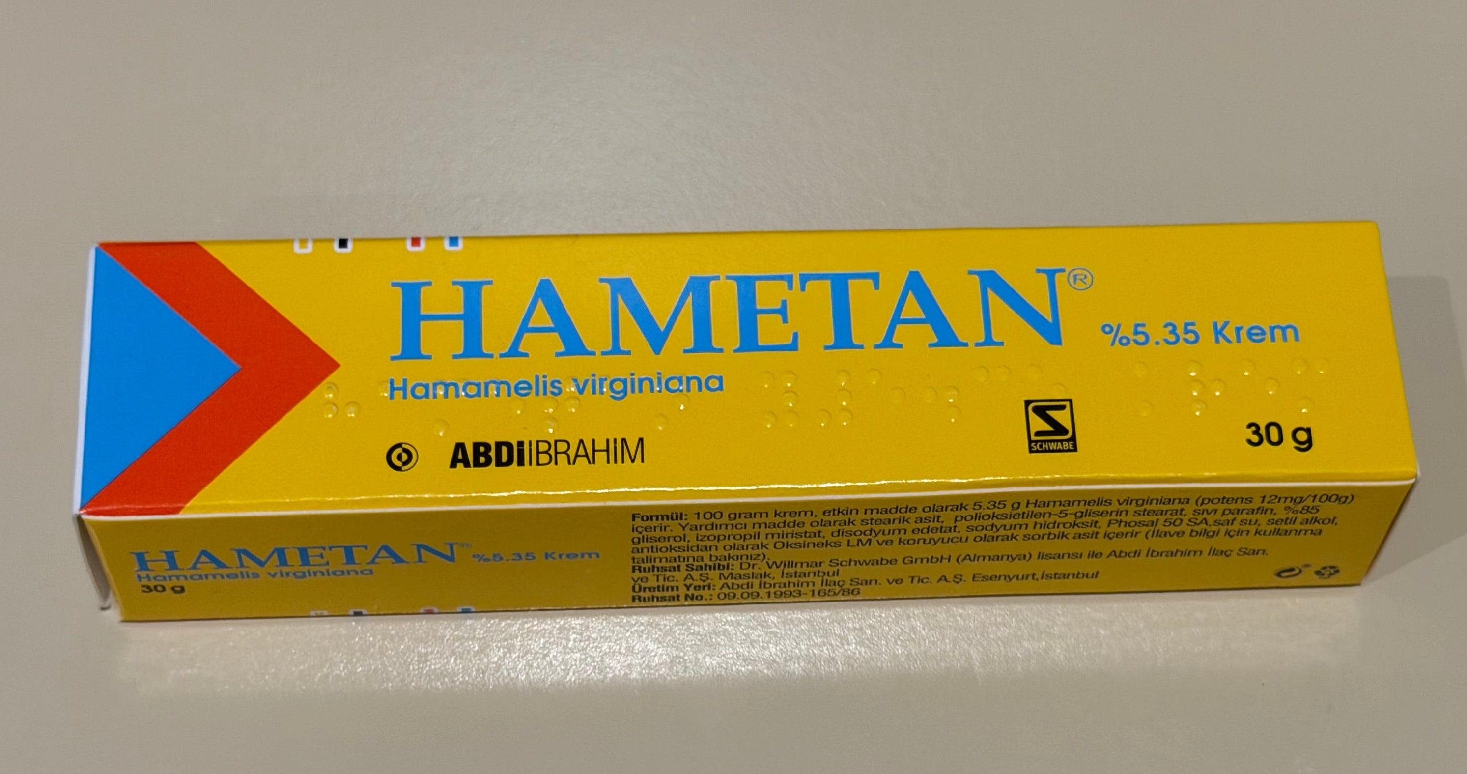 HAMETAN® %25 Ointment (Hamamelis virginiana) – 30g