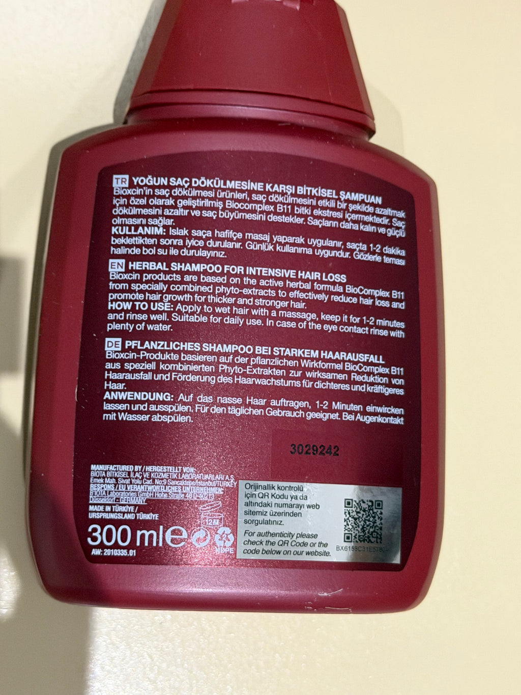 BIOXCIN Forte Herbal Shampoo for Intensive Hair Loss (300ml)
